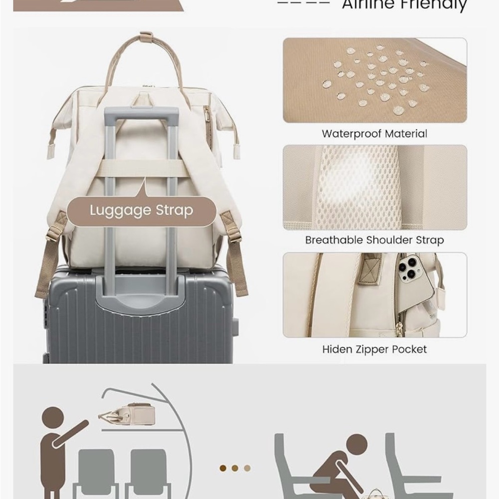 Cream and Tan Baby Bag - Picture 4 of 6